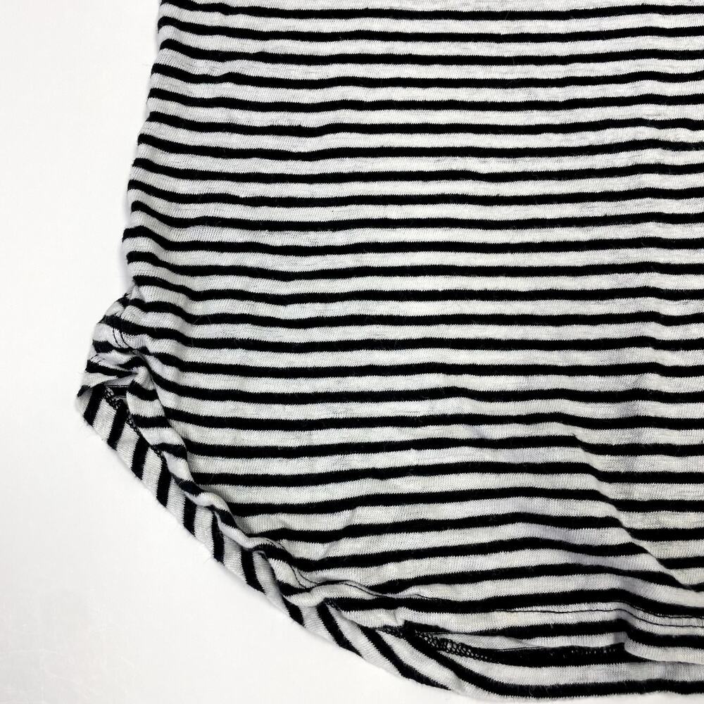 Frame Linen Classic Striped T-Shirt M Black White Crew Neck - Picture 9 of 15
